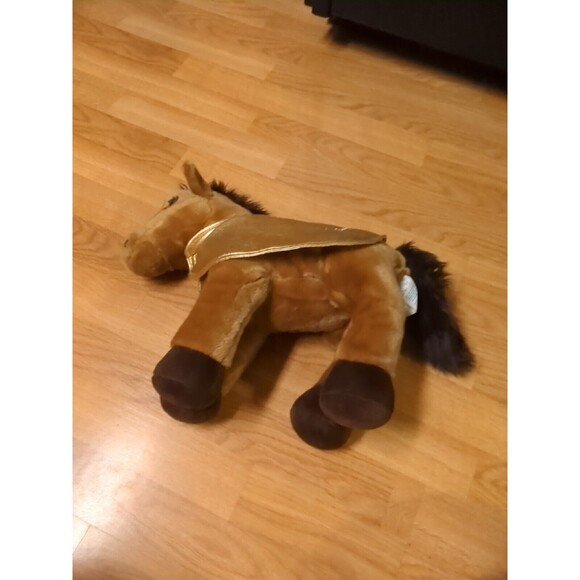 Build A Bear Horse Pony Plush Brown 13" Stuffed Animal Toy Mane Tail Gold Cape - Picture 7 of 10